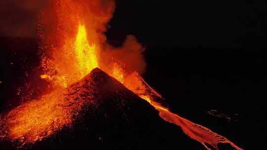 震撼的火山喷发岩浆喷溅视频01