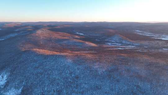 大兴安岭林海雪原雾凇夕照视频素材模板下载