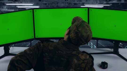 军方在数据中心模拟多台计算机显示器时背痛