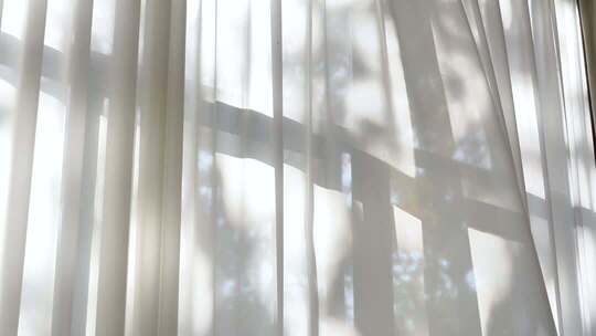 光影窗帘随风飘动慢镜头素材