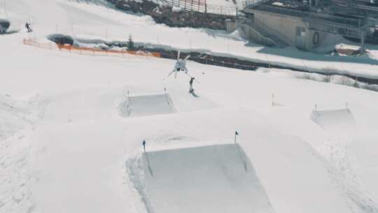 男子，滑雪，雪，坡道