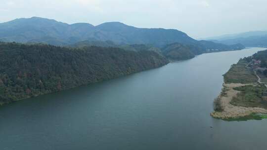 航拍衡东洣水十里画廊风景