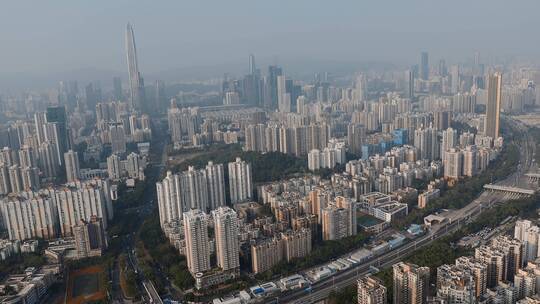 深圳城市视频雾霾笼罩深圳远景