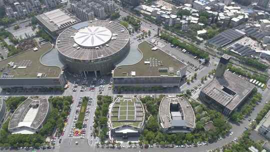 福建省龙岩市新罗区龙岩国际美食城航拍