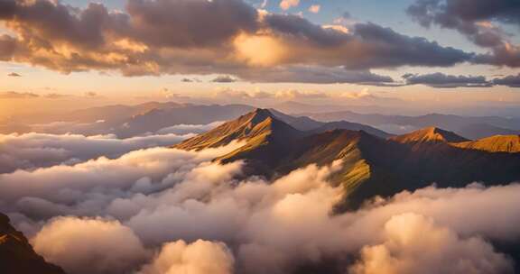 山峦云海壮丽全景