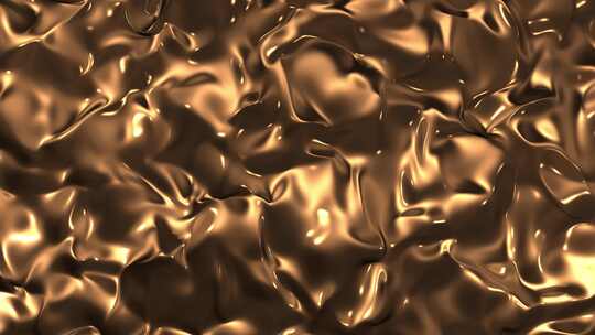 潮流动感金色液态流体金属质感抽象循环背景