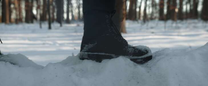 平衡，踏步，雪，靴子