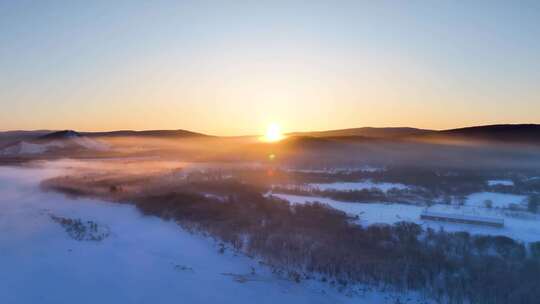 航拍大兴安岭林海雪原零下38度风光合集