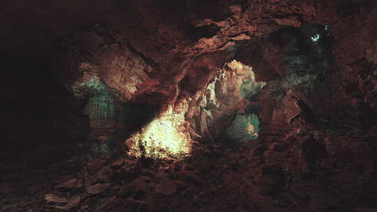一个充满了许多洞穴状构造的洞穴