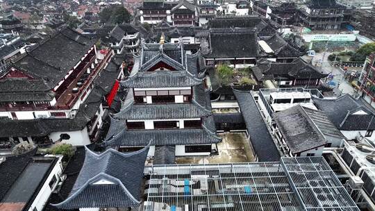上海豫园城隍庙新年初雪上海雪景