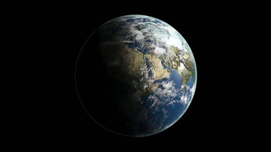黑色太空蓝色地球星球自转抽象动态视频