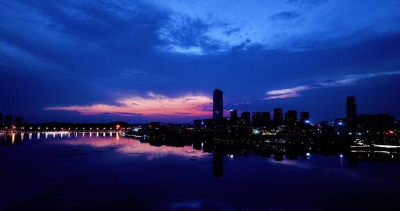 兴隆湖-夜景-横飞-夕阳