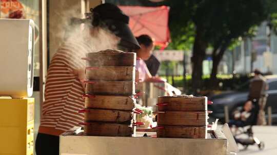 早餐 夜宵 小吃 食品 街道 视频 素材