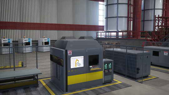 用于仓库3D动画自动化过程的CNC机械