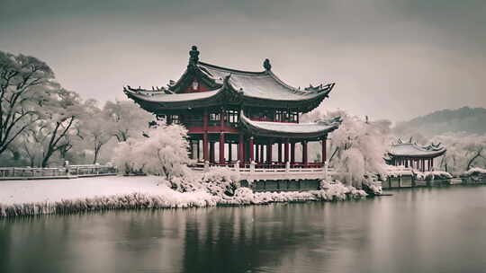 杭州西湖雪景