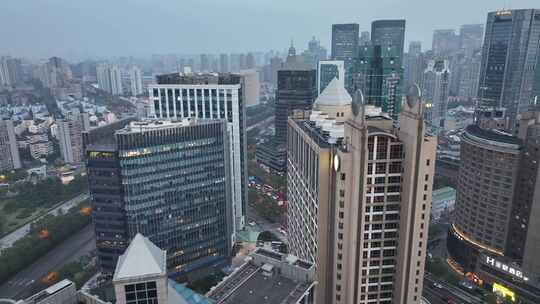 上海浦东世纪大道建筑航拍