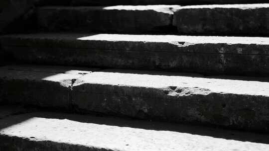 黑白台阶光影抽象艺术概念视频