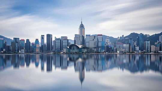 香港城市天际线全景