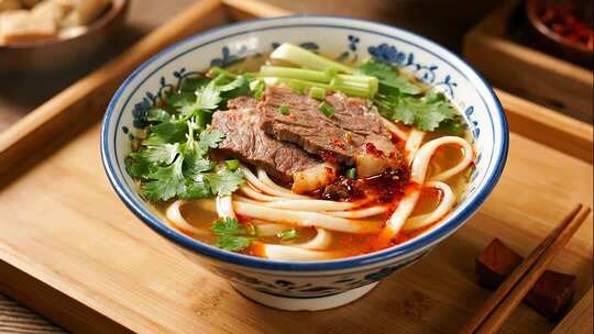 热气腾腾的兰州牛肉拉面视频