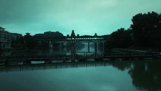 侗族风雨桥视频素材模板下载