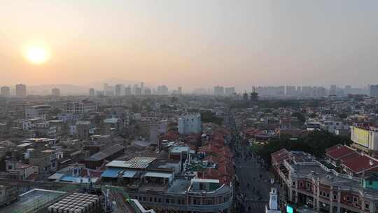 泉州开元寺东西塔航拍西街泉州市区建筑风光