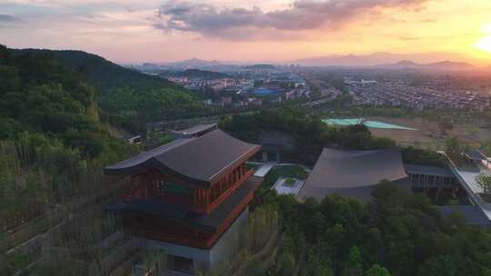 杭州国家版本馆夕阳