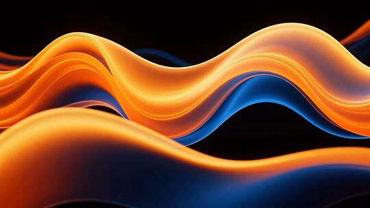 抽象动感彩色波浪素材