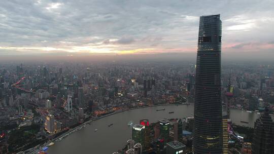 航拍上海城市空镜