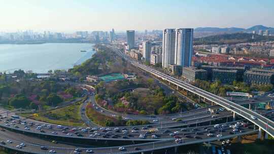 南京市城市地标风景风光视频素材航拍