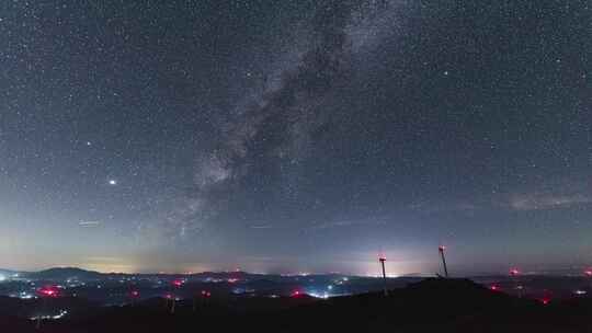 6k星空银河延时风力发电站全景版