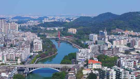 江门江海区蓬江区城市航拍