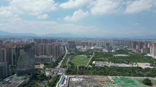 航拍漳州城市风光漳州建设漳州大景