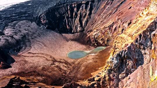 火山空中的山湖