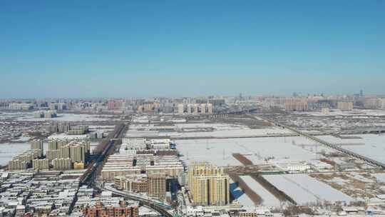 航拍雪景 唯美冬日空镜 立冬 冬至节气