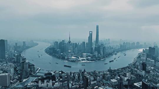 上海CBD航拍全景
