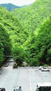 竖版航拍湖北神农架官门山景区