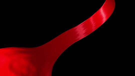 黑色背景飘动红绸素材