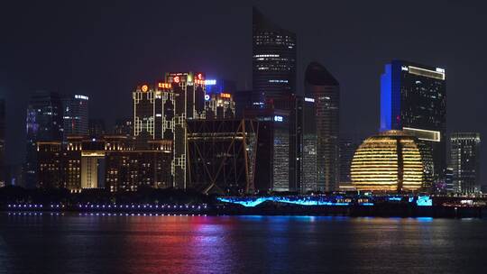 杭州钱江新城城市阳台夜景