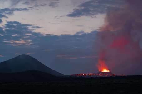 冰岛，火山，喷发，烟雾