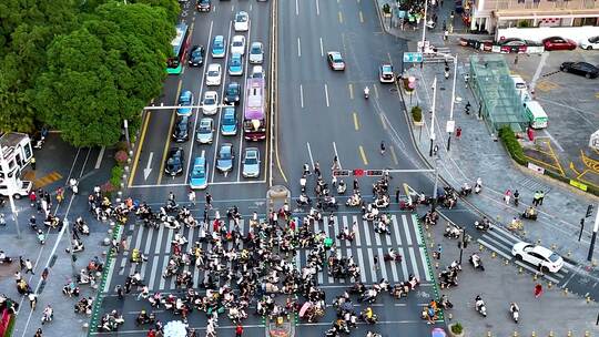 华强北路口车流、人流素材