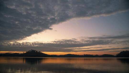 东莞同沙生态公园夜景湖光山色风光延时