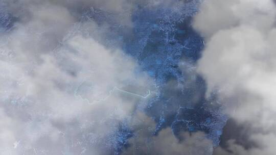 鸡西市地图-云雾俯冲勾勒轮廓