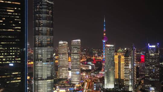 陆家嘴夜景航拍