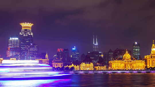 4K 上海夜景延时城市风光航拍宣传片