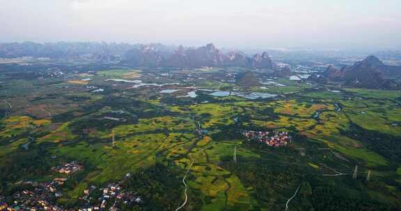 4K航拍广西桂林临桂会仙湿地公园