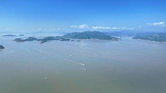 大海航拍 福建霞浦 嵛山岛天湖 岛屿森林