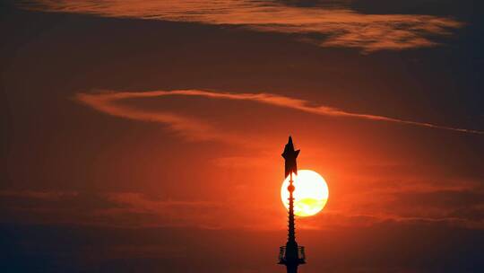 太阳下山城市延迟拍摄 唯美空镜