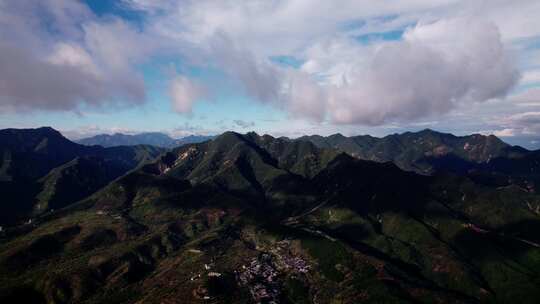 天津蓟县山区云层航拍