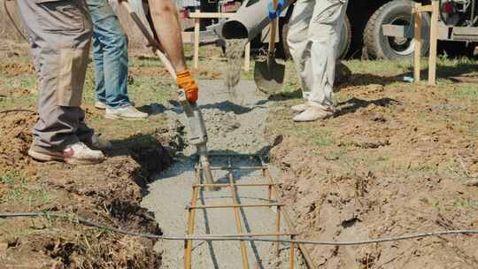 混凝土混泥土建材搅拌混泥土建筑视频素材模板下载