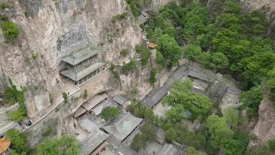 航拍山西阳泉娘子关和藏山